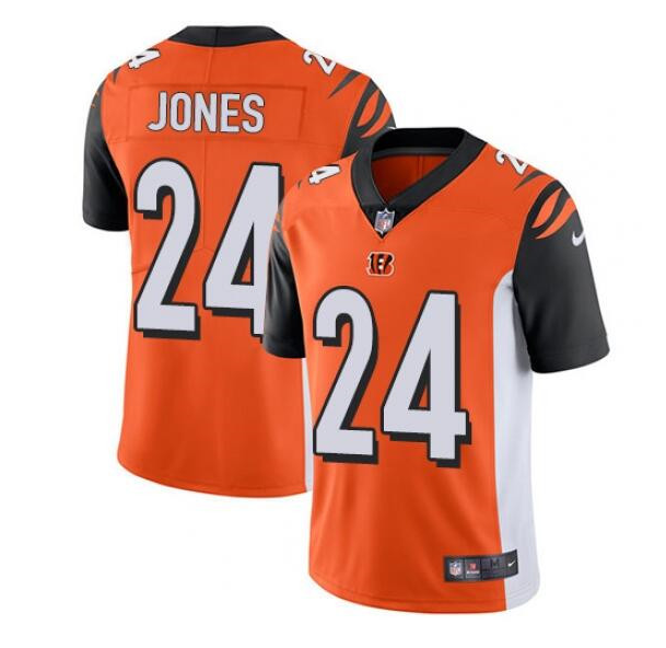 Men's Cincinnati Bengals #24 Adam Jones Orange Vapor Untouchable Limited Stitched Jersey